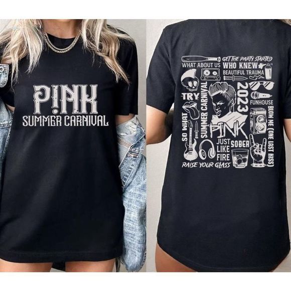 Gildan Other - 2 Sided Pink Summer Carnival 2023 Tshirt Trustfall Album Shirt